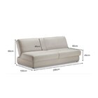 Sofá Cama Easy 3 Lugares 208cm Com Baú E Tecido Linho Bege 14