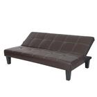 Sofá Cama Em Couro P.u Marrom Pelegrin