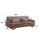 Sofa Cama Em Linho 202cm X 92cm Cannes Marrom Claro / Avelã