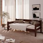 Sofá Cama Em Madeira Maciça Solteiro Castanho