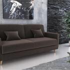 Sofá Cama Emília 2 Lugares 190cm Suede Marrom Matrix