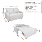 Sofá Cama End 138cm Reclinável Manual Suede Capuccino - Salla