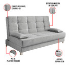 Sofá Cama Equador 193 Cm Encosto Reclinável Veludo Cinza Pés
