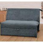 Sofá Cama Estofado Malu B-387 Sued Amassado Cinza