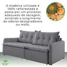 Sofá Cama Flórida Retrátil E Reclinável 180 Cm Linho  Cinza