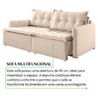 Sofá Cama Flórida Retrátil E Reclinável 260 Cm Linho  Bege