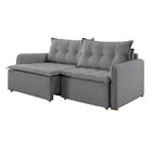 Sofá Cama Flórida Retrátil E Reclinável 260 Cm Linho  Cinza