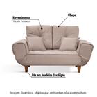 Sofá Cama Fortaleza Com Tecido Poliéster - Bege