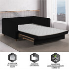 Sofa Cama Frisa Colchao Casal Pes De Madeira Talento Móveis