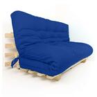 Sofa Cama Futon Oriental King Azul Royal Madeira Maciça Pinus
