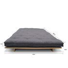 Sofá-cama Futon Slim S 02 Lugares Cor Cinza