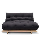 Sofá-cama Futon Slim S 02 Lugares Cor Preto