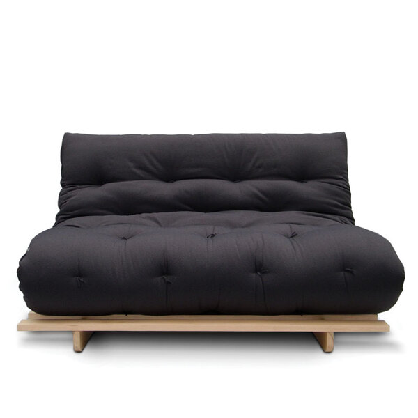 Sofá-cama Futon Slim S 02 Lugares Cor Preto