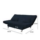 Sofá Cama Gabriel Suede Azul Marinho 3 Estágios Bnn Decor