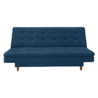 Sofá Cama Gales 188 Cm Encosto Reclinável Veludo Azul Marinho