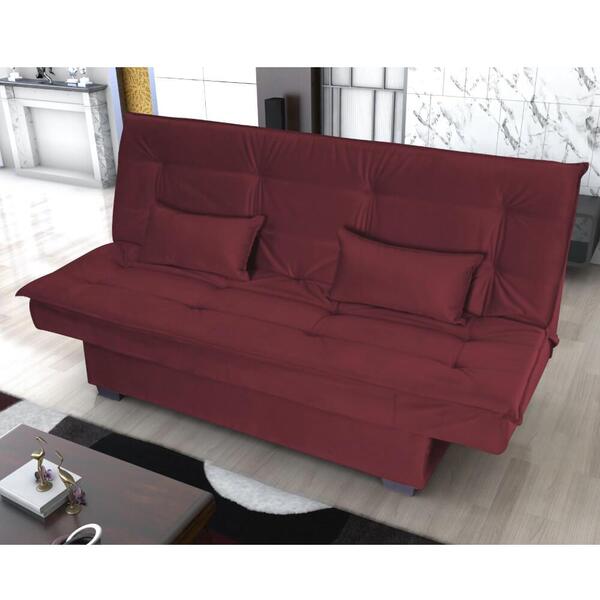 Sofá Cama Hollywood Com Tecido Veludo - Goiaba