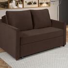 Sofá Cama Hope D33 Suede Marrom Luxo Império