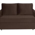 Sofá Cama Hope D33 Suede Marrom Luxo Império