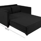 Sofá Cama Hope D33 Suede Preto Luxo Império