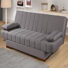 Sofá Cama Iris Estofado Espuma D26 Retrátil Chumbo