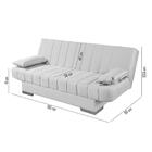 Sofá Cama Iris Estofado Espuma D26 Retrátil Chumbo