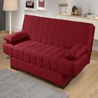 Sofá Cama Iris Estofado Espuma D26 Retrátil Vermelho
