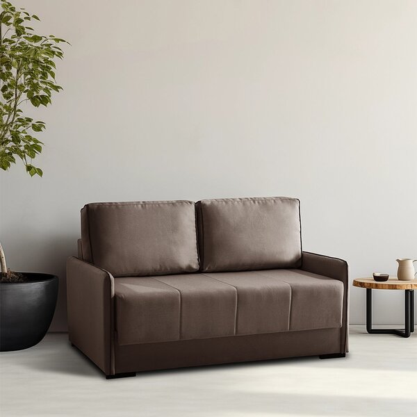 Sofá Cama Isis Casal 154cm Tecido Veludo Marrom