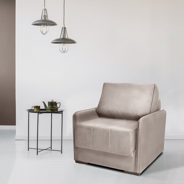 Sofá Cama Isis Solteiro 100cm Tecido Linho Bege