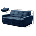 Sofá Cama Jade 1,36m Suede Azul Adonai Estofados