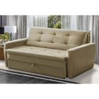 Sofá Cama Jade 1,36m Suede Bege Adonai Estofados