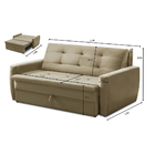 Sofá Cama Jade 1,36m Suede Bege Adonai Estofados