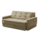 Sofá Cama Jade 1,36m Suede Bege Adonai Estofados
