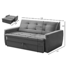 Sofá Cama Jade 1,36m Suede Cinza Adonai Estofados