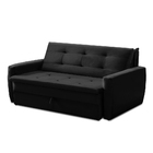 Sofá Cama Jade 1,36m Suede Preto Adonai Estofados