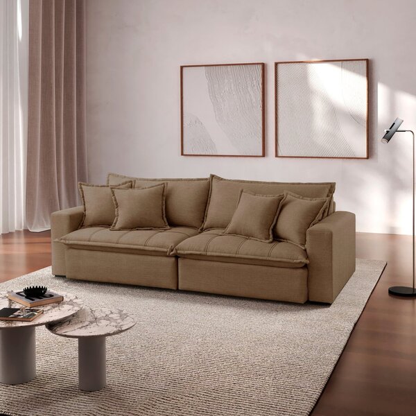 Sofá Cama Jupiter 3 Lugares Retrátil Reclinável 2,30m Boucle