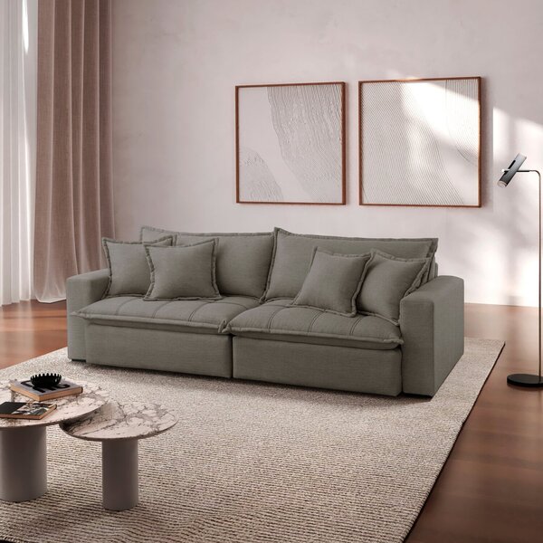 Sofá Cama Jupiter 3 Lugares Retrátil Reclinável 2,30m Boucle