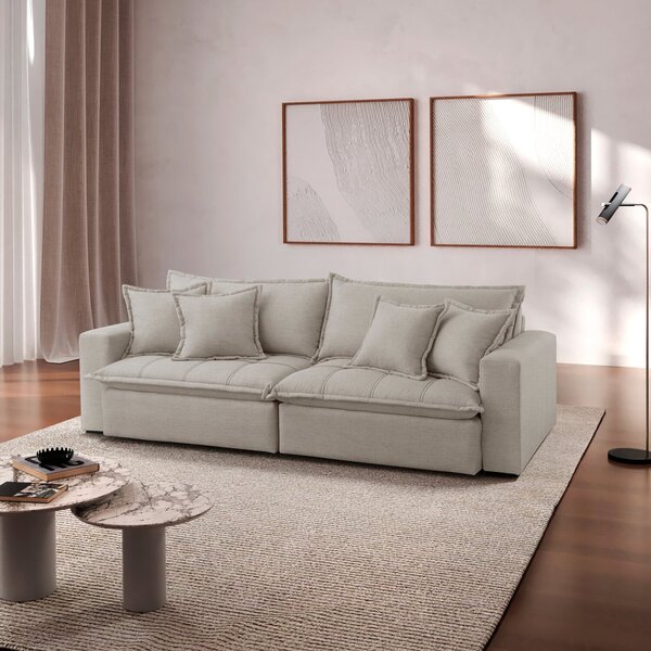 Sofá Cama Jupiter 3 Lugares Retrátil Reclinável 2,30m Boucle