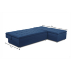 Sofá Cama King 5 Lugares 2,70m Alice Suede Azul Adonai Estofa