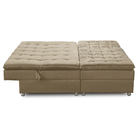 Sofá Cama King 5 Lugares 2,70m Alice Suede Cappuccino Adonai