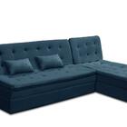 Sofá Cama King 5 Lugares 2,70m Amélia Suede Azul Mirra Decor