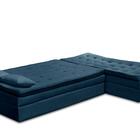 Sofá Cama King 5 Lugares 2,70m Amélia Suede Azul Mirra Decor