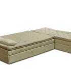 Sofá Cama King 5 Lugares 2,70m Amélia Suede Bege Mirra Decor