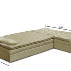 Sofá Cama King 5 Lugares 2,70m Amélia Suede Bege Mirra Decor