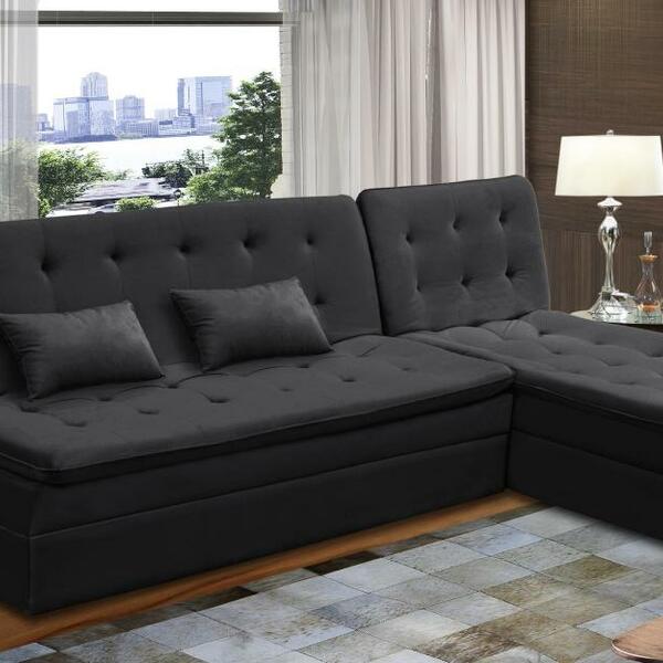 Sofá Cama King 5 Lugares 2,70m Amélia Suede Várias Cores