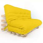 Sofa Cama King Amarelo Madeira Maciça Natural Sem Pintura