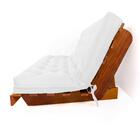 Sofá Cama L Branco Off Em Madeira Nobre Maciça