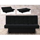 Sofá Cama Laila Com Pés Em Alumínio Suede Amassado Preto