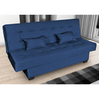 Sofá Cama Laila Veludo Azul E433 - Folk Móveis
