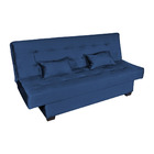 Sofá Cama Laila Veludo Azul E433 - Folk Móveis