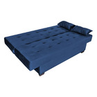 Sofá Cama Laila Veludo Azul E433 - Folk Móveis